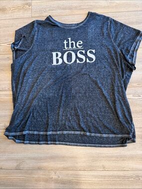 Lane Bryant Navy Heather 'the BOSS' Short Sleeve Tee